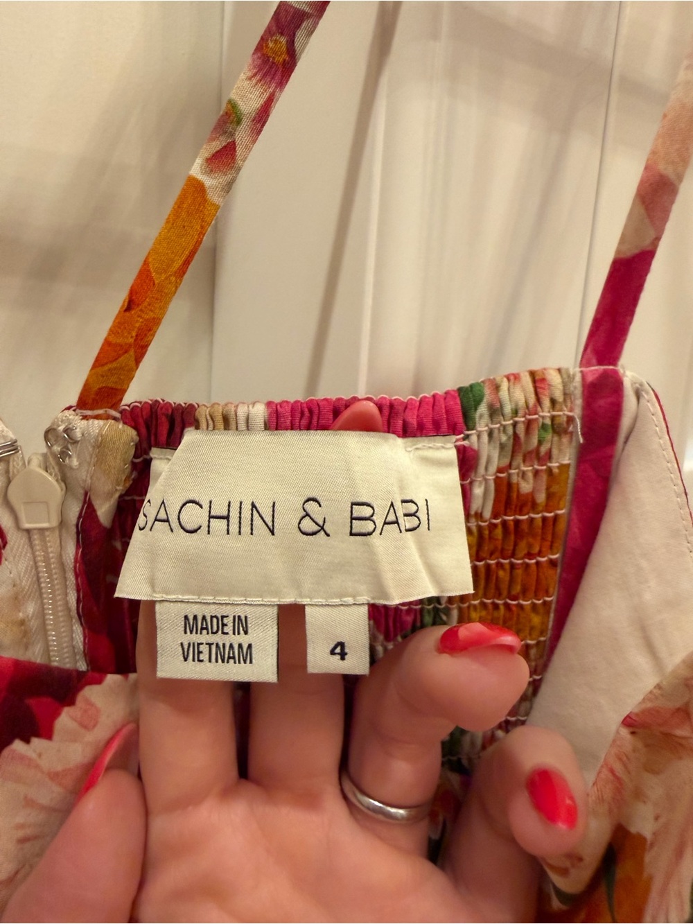 Sashin & Babi Jacinta Cotton Sundress with Pink and Orange Blooms. Size 4. NWOT - Picture 8 of 8